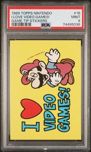 1989 Topps Nintendo Game Tips Super Mario Bros #16 Sticker Card PSA 9 Low Pop