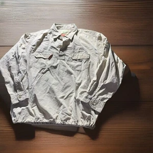 American Eagle Jacket Mens XL 24 Volt Solid Khaki Denim Utility Polo Popover Top - Picture 1 of 9