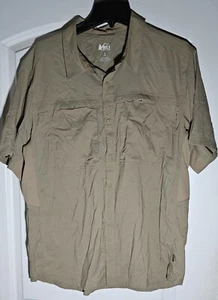 REI Co-op Relaxed Fit Nylon Blend Sahara Short Sleeve Shirt Size L, Color Tan - Picture 1 of 5