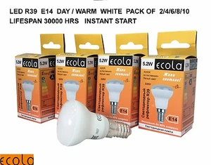 5W LED R39 E14 ECOLA Reflector Foco Bombilla Lámpara 2/4/6/8/10 DÍA/BLANCO CÁLIDO - Imagen 1 de 6