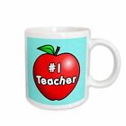 3dRose Number One Teacher Red Apple Design Mug
