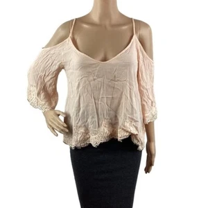 ASTR The Label Top Size M Pink Lace Trim - Picture 1 of 7