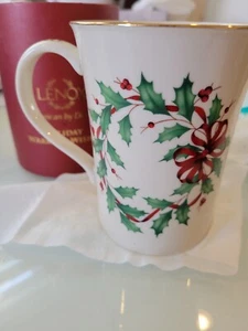 Lenox HOLIDAY Warmest Wishes Christmas "Deck The Halls" Porcelain Mug - NOB - Picture 1 of 7