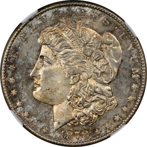 1878-S $1 Morgan Dollar NGC MS66 Amazing Speckled Orange Gold Toning! - Picture 1 of 5