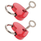  2 Sets Locker Decorations Small Padlock with Key Heart Mini