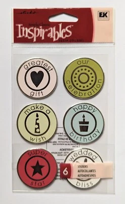Sticko Inspirables Celebration Token Scrapbooking Stickers Birthday Wedding Etc. - Image 1 of 3