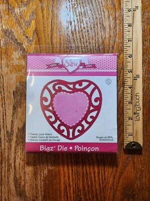 Sizzix Original Bigz Die Cutting Cartridges - Lace Heart Frame 655693 Foto 1 de 3