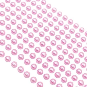 500 Pink Self Adhesive Pearls Gems 3mm Mini Flat Backed Bead Embellishments - Picture 1 of 1