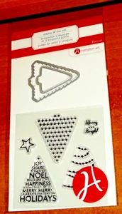 CLEAR ACRYLIC HAMPTON ART STAMPS & DIE SET CHRISTMAS TREES II wks CTMH blk - Picture 1 of 1