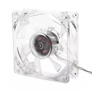 Ventilador de refrigeración transparente de luz colorida USB de 8 cm Ventilador de refrigeración de CPU de 5 V para PC - Imagen 1 de 7