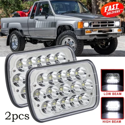 Pair For Toyota 1982-1995 Pickup Tacoma Hardbody 7x6" 5x7'' LED Headlights Hi-Lo - Image 1 of 4