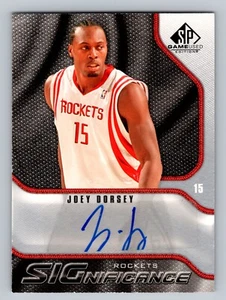 Autógrafos SIGnificance usados en juego Joey Dorsey 2009-10 SP #S-DO Rockets - Imagen 1 de 2