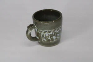 Frankoma Ceramic Woodland Moss Mayan Print Small Mug 7C Sugar Holder - Picture 1 of 6
