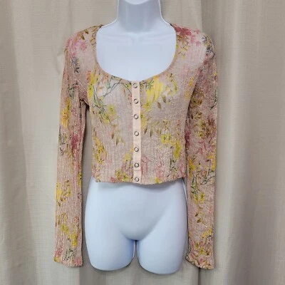 Free People We The Free Angelina Flora Lace Top Women's Size XS Light Combo NWT - Image 1 of 4