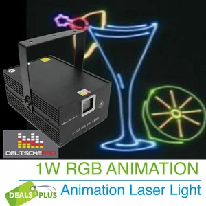 1W MEGA RGB ANIMATION LASER LIGHT EFFECT Pattern Stage Party Club Lights led - Picture 1 of 5