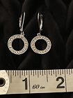 Pave O Circle Dangle Earrings in Sterling Silver
