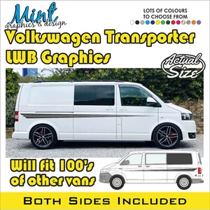 LWB VW Transporter Camper MOTORHOME Stripes Decals Stickers Van Graphics 115 - Picture 1 of 4