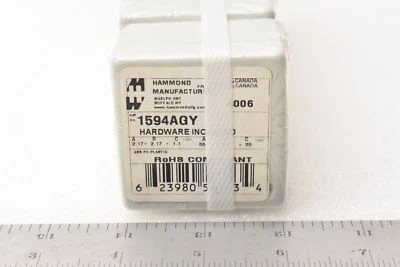 CAJA ABS GRIS HAMMOND MANUFACTURING 1594AGY 2.21"L X 2..21"W CANTIDAD:5 POR LOTE Foto 1 de 3