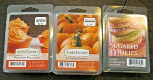 Scented Wax Cubes Lot of 3: Pumpkin Frosting Pumpkin Pickin' Sugared Cookies-NEW - Picture 1 of 6