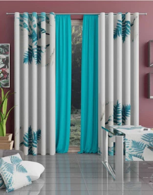 Gardinen Vorhänge Schal Store Schiebevorhang Kräuselband Ösen Fertigvorhänge  - Bild 1 von 4