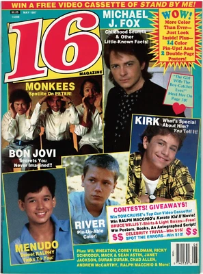 Revista 16 Mayo 1987 Bon Jovi Menudo Duran Monkees Dweezil Zappa Michael J Fox Foto 1 de 4