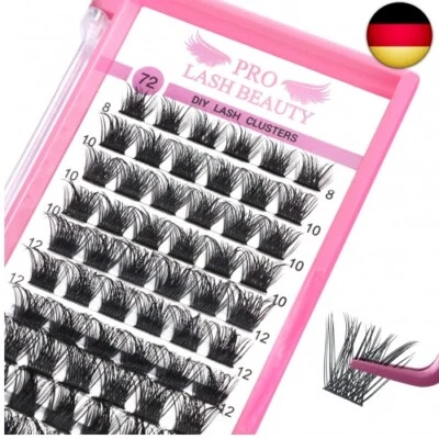 PRO LASHBEAUTY Einzelne Wimpern 72 Pcs Wimpern Einzeln DIY Einzelne Wimpern Wimpernbüschel