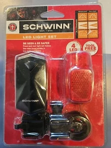 Schwinn LED Head &Tail Lights Tool Free Easy Installation On Bikes NEW Sealed - Picture 1 of 5