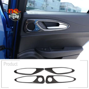 ABS Carbon Car Interior Door Handle Frame Cover For Alfa Romeo Giulia 2017-2020 - Picture 1 of 6