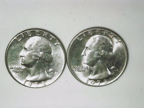 1972-73 D Washington Quarters (2). AU+. Free Shipping! Cover