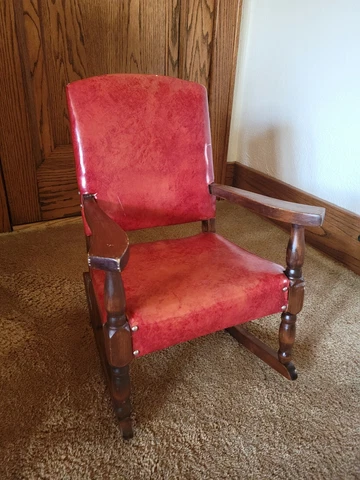 Antique Child's Red Rocking Chair Cover