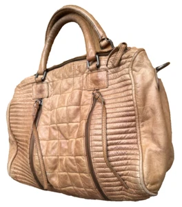 Tolle große FREDsBRUDER Handtasche weiches genarbtes Leder cognac-beige, Top! - Bild 1 von 9