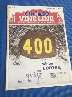Baseball Chicago Cubs Vine Line Vol 9 No 1 January 1994 400 If Winter Comes - Image 1 of 3