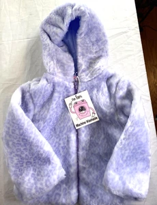 BABY GIRL..FAUX FUR..PASTEL PURPLE..LEOPARD PATTERN..JACKET..NEW..sz 24 MTHS - Picture 1 of 3