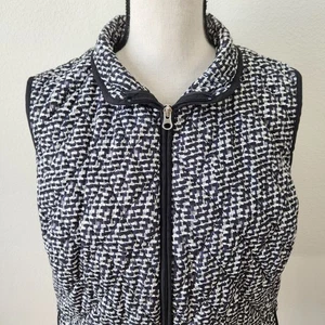 Croft and Barrow Womens Black White Gray Size 3X Puffer Vest - Picture 1 of 16