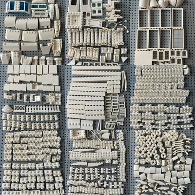 LEGO 1lb 10oz Blanco Especialidad Lote a Granel Tren Avión Curvo Pendientes Clips Foto 1 de 4