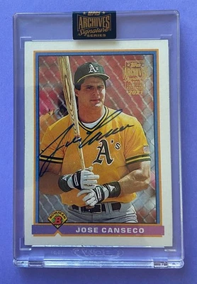 Topps Archives 2021/22 Jose Canseco tarjeta automática 1991 Bowman #227 Foto 1 de 3