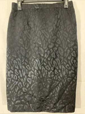 Escada Margaretha Ley Black Pencil Skirt Womens 40 US 8 10 Wool Silk Blend - Image 1 of 4