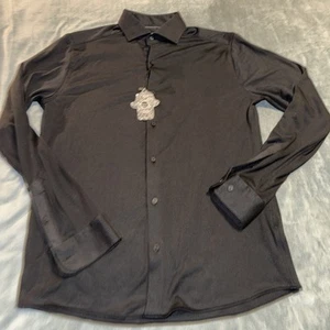 Visconti Black Long Sleeve Button Up Shirt Sz S NWT $137 - Picture 1 of 9