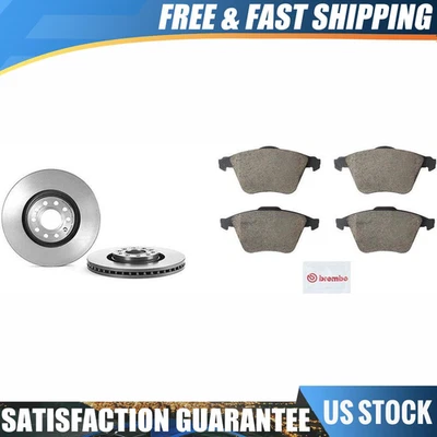 Juego de 6 pastillas y rotor de freno de disco delantero Brembo para Audi A6 2003-2004 Foto 1 de 4