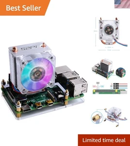 Quiet ICE Tower Cooling Solution for Raspberry Pi 4B/3B+ with RGB Lighting - Afbeelding 1 van 10