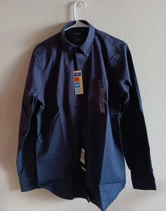 NWT Men Dockers Original Button-up Shirt Fit Size: M Navy Blue 100% Cotton 2004 - Picture 1 of 10