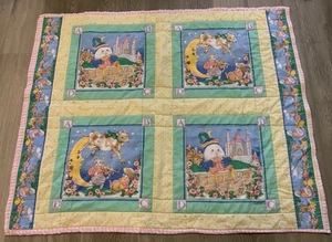 Hand Made Nursery Rhyme Crib Quilt, Cow Jumped Over Moon, Humpty Dumpty - Picture 1 of 14