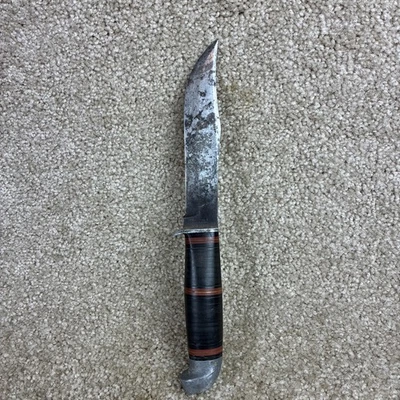 Western Cutlery Stack Leather Handle Fixed Blade Knife  - Image 1 of 4