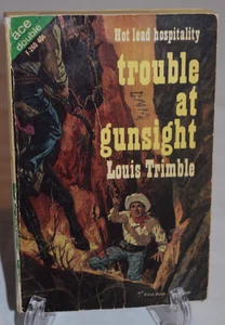 Trouble At Gunsight Louis Trimble & Trail Drive Brian Garfield Ace Double PB - Foto 1 di 7