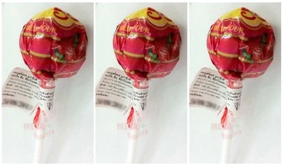 3 x Chupa-Chups Lolipop Candy Strawberry Flavor Assorted Flavour Lollies 11g - Image 1 of 3