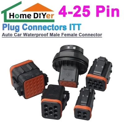 HOME DIYER 4-25 Pin Auto Car Waterproof Male Female Connector Plug Connectors ITT