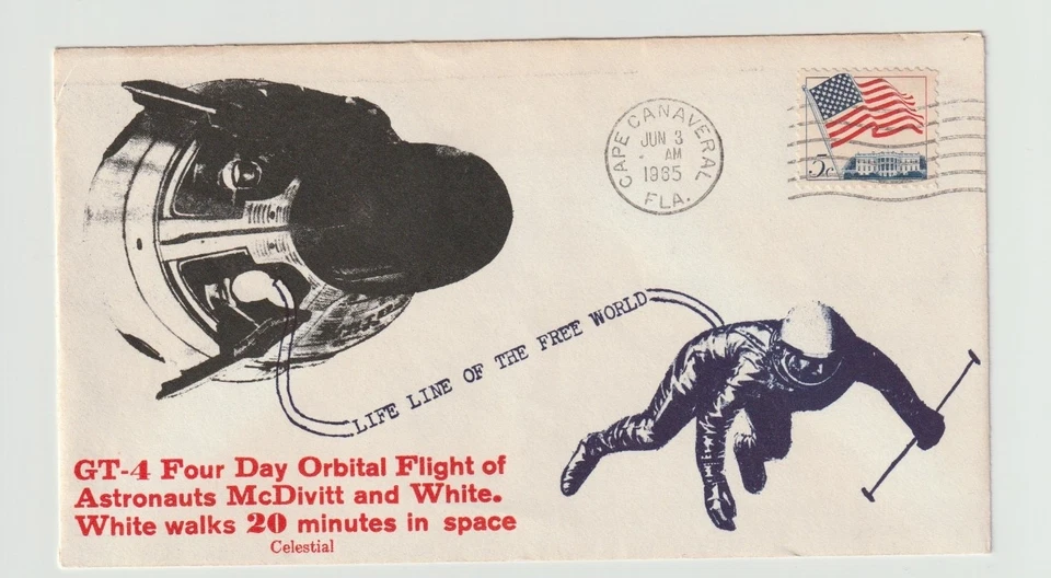6/3/1 965- C/C, FL Launch-GT 4 (White & McDevitt)- White walks 20 min in Space - Image 1 of 1