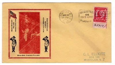 #690 Pulaski 1931 FDC - C.L. Elliott Unofficial Jersey City NJ CCL - Image 1 of 2