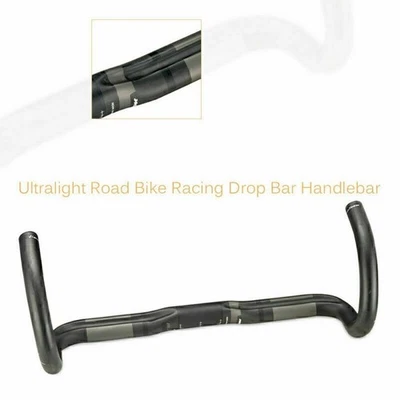 Per JIMAITEAM 420mm Manubrio Drop Bar Adatto Bici Strada Mountain Bike Nero - Immagine 1 di 4
