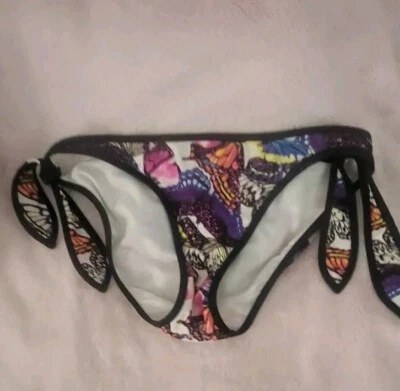 Parte inferior de bikini OP púrpura rosa mariposa talla pequeña (3-5) Foto 1 de 4